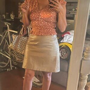Wishlist Tan Leather Mini Skirt